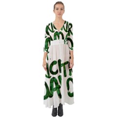 St Patrick s Day Button Up Boho Maxi Dress