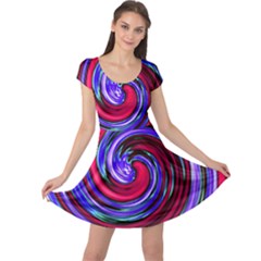 Swirl Vortex Motion Cap Sleeve Dress by HermanTelo