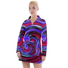 Swirl Vortex Motion Women s Long Sleeve Casual Dress