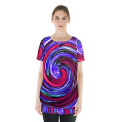 Swirl Vortex Motion Skirt Hem Sports Top