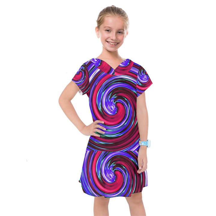 Swirl Vortex Motion Kids  Drop Waist Dress