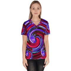 Swirl Vortex Motion Women s V-neck Scrub Top