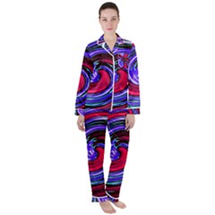 Swirl Vortex Motion Satin Long Sleeve Pyjamas Set