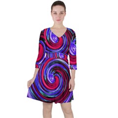 Swirl Vortex Motion Ruffle Dress