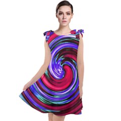 Swirl Vortex Motion Tie Up Tunic Dress by HermanTelo