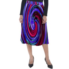 Swirl Vortex Motion Classic Velour Midi Skirt  by HermanTelo