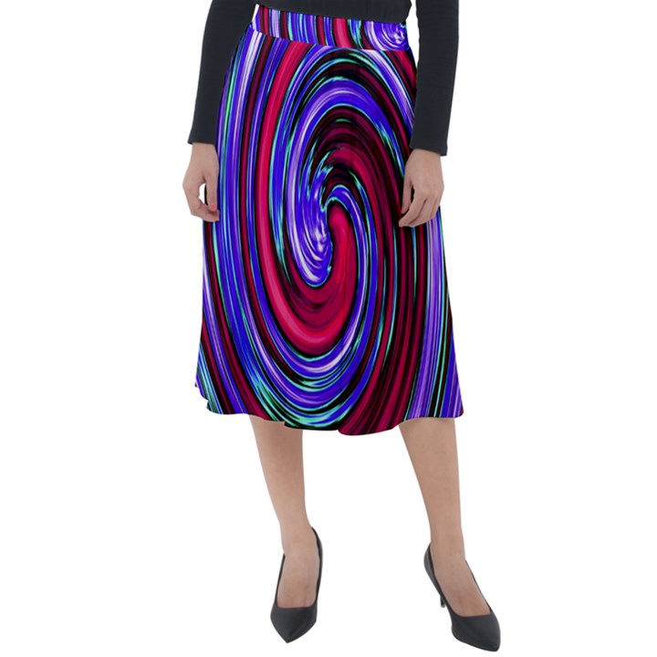 Swirl Vortex Motion Classic Velour Midi Skirt 