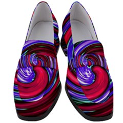 Swirl Vortex Motion Women s Chunky Heel Loafers by HermanTelo