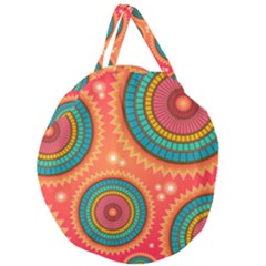 Texture Mosaic Pink Giant Round Zipper Tote