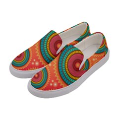 Texture Mosaic Pink Women s Canvas Slip Ons