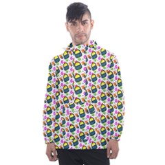 Sweet Dessert Food Cake Pattern Men s Front Pocket Pullover Windbreaker by HermanTelo