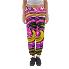 Swirl Vortex Motion Pink Yellow Women s Jogger Sweatpants