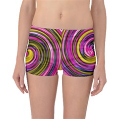 Swirl Vortex Motion Pink Yellow Boyleg Bikini Bottoms by HermanTelo