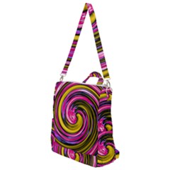 Swirl Vortex Motion Pink Yellow Crossbody Backpack