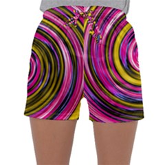 Swirl Vortex Motion Pink Yellow Sleepwear Shorts