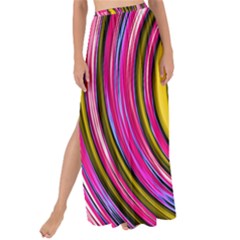 Swirl Vortex Motion Pink Yellow Maxi Chiffon Tie-up Sarong