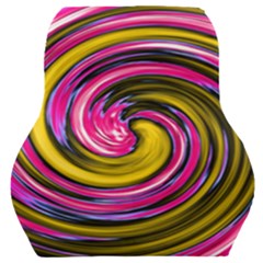 Swirl Vortex Motion Pink Yellow Car Seat Back Cushion  by HermanTelo