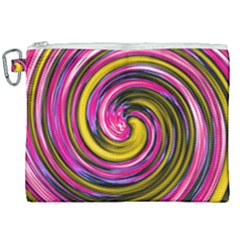 Swirl Vortex Motion Pink Yellow Canvas Cosmetic Bag (xxl)