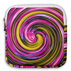 Swirl Vortex Motion Pink Yellow Mini Square Pouch