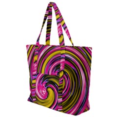 Swirl Vortex Motion Pink Yellow Zip Up Canvas Bag