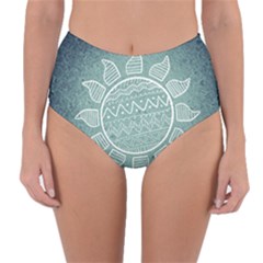 Sun Abstract Summer Reversible High-waist Bikini Bottoms