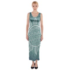 Sun Abstract Summer Fitted Maxi Dress