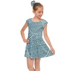 Sun Abstract Summer Kids  Cap Sleeve Dress