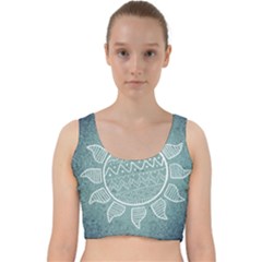 Sun Abstract Summer Velvet Racer Back Crop Top