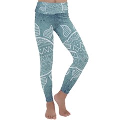 Sun Abstract Summer Kids  Lightweight Velour Classic Yoga Leggings by HermanTelo