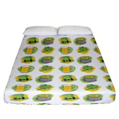 St Patricks Day Background Symbols Fitted Sheet (king Size) by HermanTelo