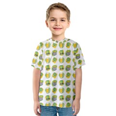 St Patricks Day Background Symbols Kids  Sport Mesh Tee