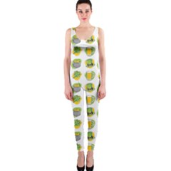 St Patricks Day Background Symbols One Piece Catsuit