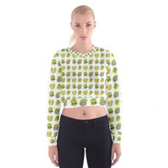 St Patricks Day Background Symbols Cropped Sweatshirt