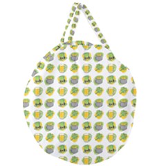 St Patricks Day Background Symbols Giant Round Zipper Tote