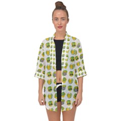 St Patricks Day Background Symbols Open Front Chiffon Kimono by HermanTelo