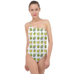 St Patricks Day Background Symbols Classic One Shoulder Swimsuit