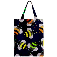 Textured Bee Zipper Classic Tote Bag