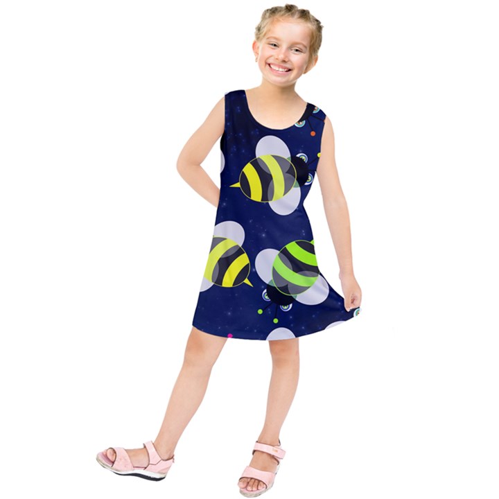 Textured Bee Kids  Tunic Dress