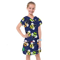 Textured Bee Kids  Drop Waist Dress