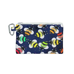 Textured Bee Canvas Cosmetic Bag (small)