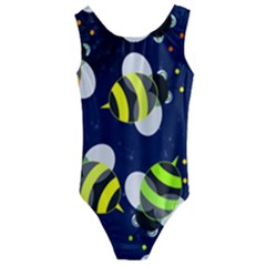 Textured Bee Kids  Cut-out Back One Piece Swimsuit