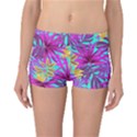 Tropical Greens Pink Leaves Reversible Boyleg Bikini Bottoms View3