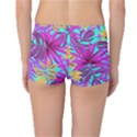 Tropical Greens Pink Leaves Reversible Boyleg Bikini Bottoms View4