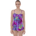 Tropical Greens Pink Leaves Babydoll Tankini Set View1