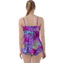 Tropical Greens Pink Leaves Babydoll Tankini Set View2