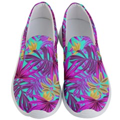 Tropical Greens Pink Leaves Men s Lightweight Slip Ons