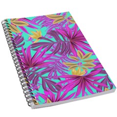 Tropical Greens Pink Leaves 5 5  X 8 5  Notebook