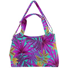 Tropical Greens Pink Leaves Double Compartment Shoulder Bag by HermanTelo