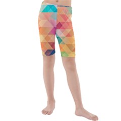 Texture Triangle Kids  Mid Length Swim Shorts