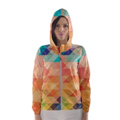 Texture Triangle Women s Hooded Windbreaker